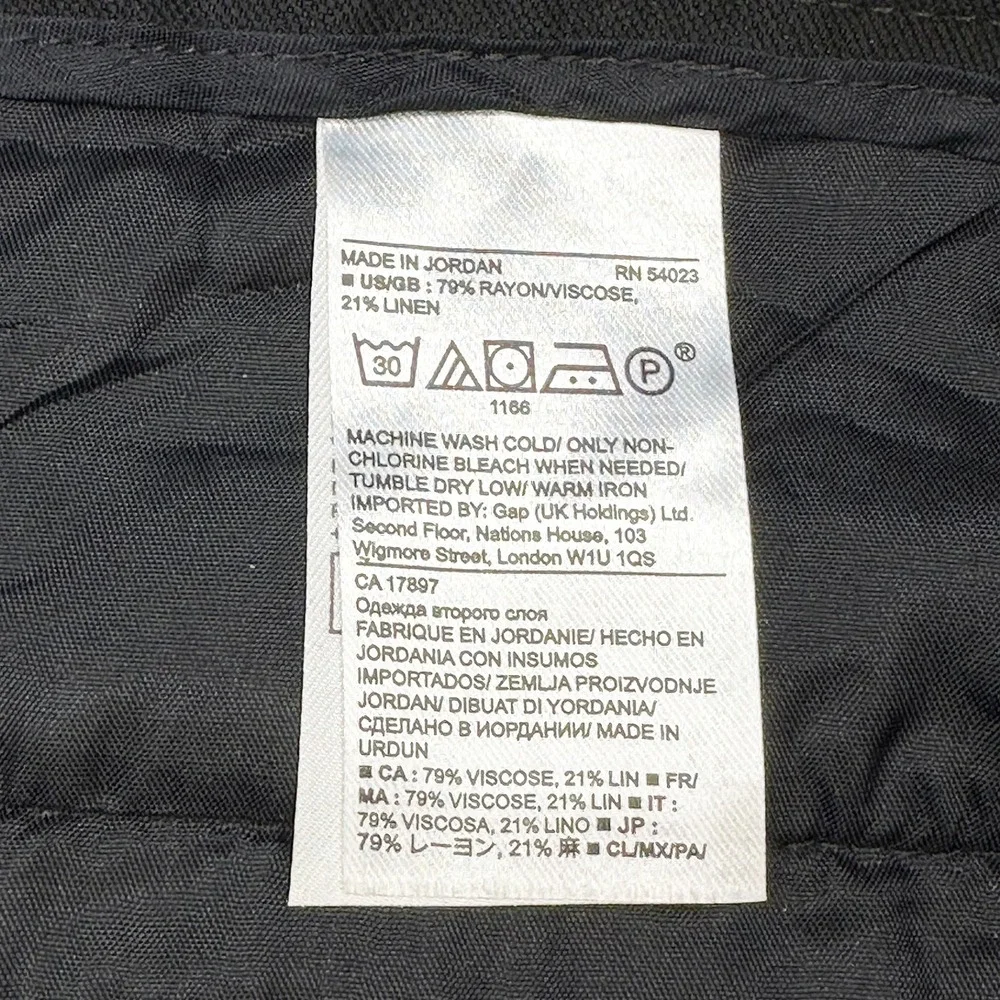 BANANA REPUBLIC Chic Linen Blend Wide Leg Dress‎ Pant Trouser • 4 • black
